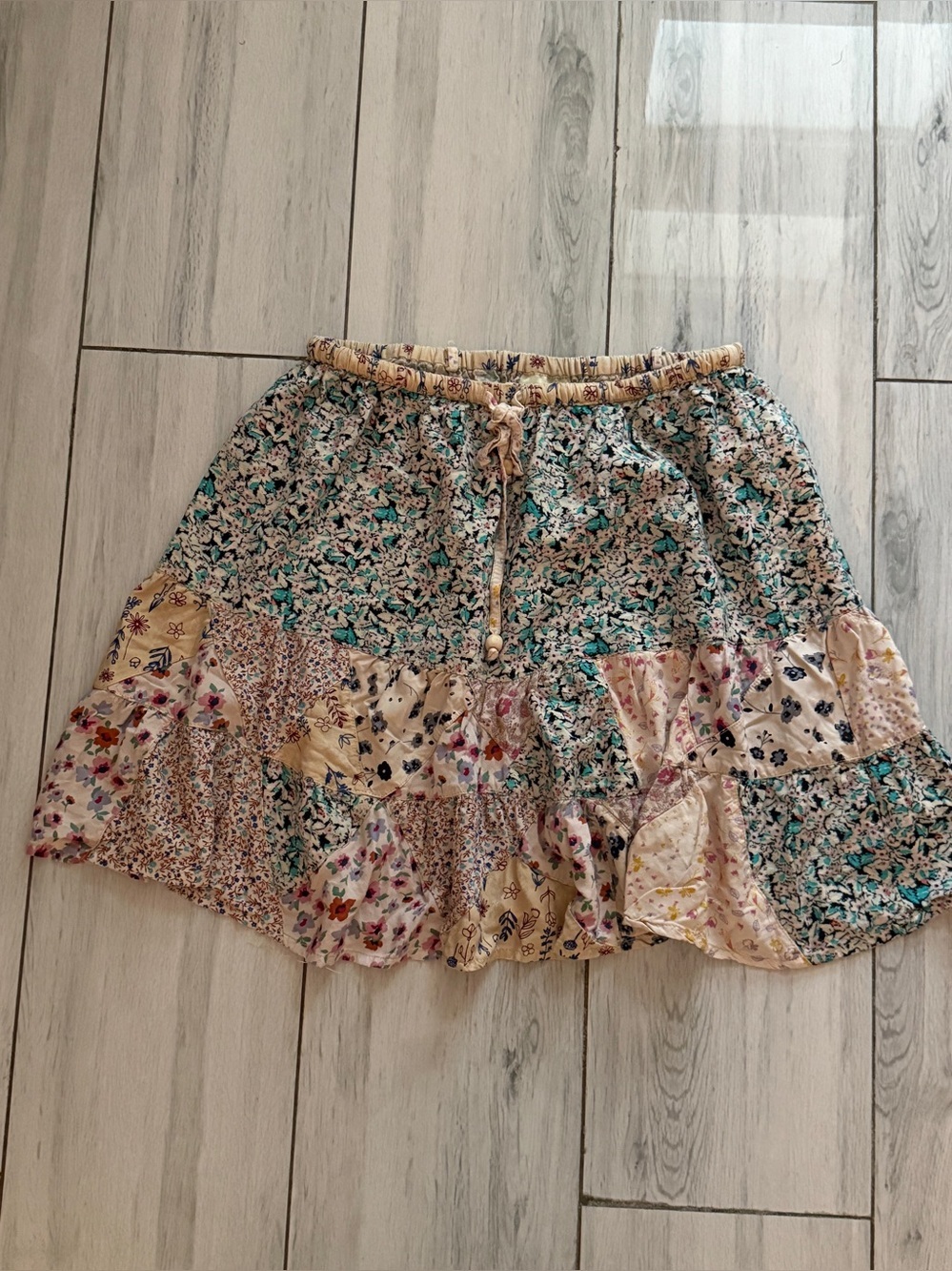 Jaded Gypsy Patchwork Skirt Pull On Pockets Boho Artsy Size S/M